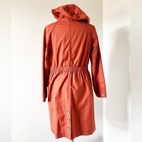 NEW J. Jill Rust Perfect Anorak Long Hooded Jacket S Twill Lightweight Cotton - Picture 3 of 8